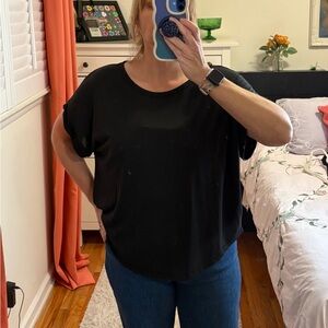 Lucky Brand Black Short Sleeve Top